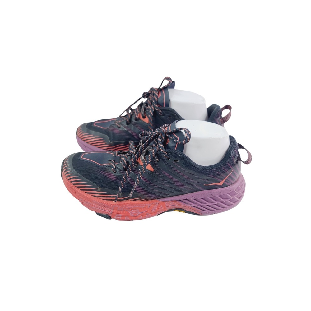 Hoka‎ One One Speedgoat 4 Running Shoes, Women, Size 8, Black/Purple/Orange